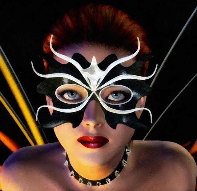 Frau mit Maske